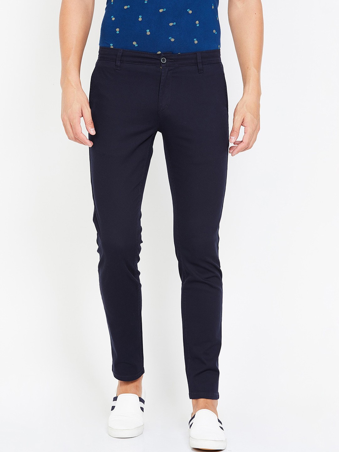

Fame Forever by Lifestyle Men Navy Blue Slim Fit Solid Chinos