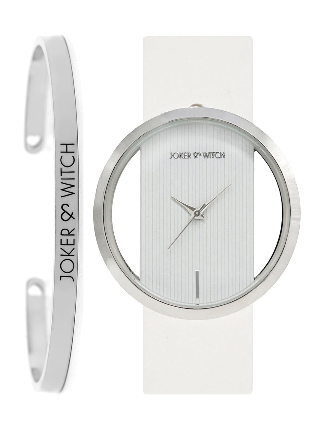 JOKER & WITCH Women Silver-Toned Coeur Watch Gift Set, White
