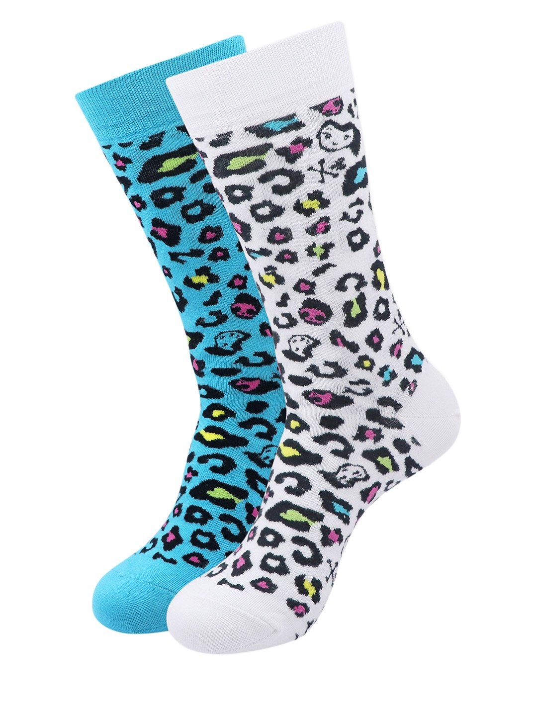 

Balenzia x Tokidoki Men Pack of 2 Leo Patterned Calf-Length Socks, Blue