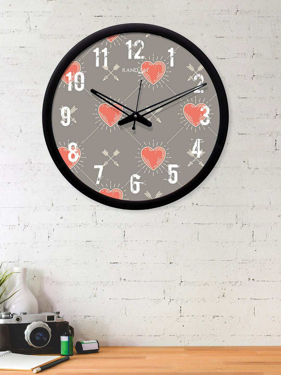 

RANDOM Grey Round Printed 30.5 cm Analogue Wall Clock