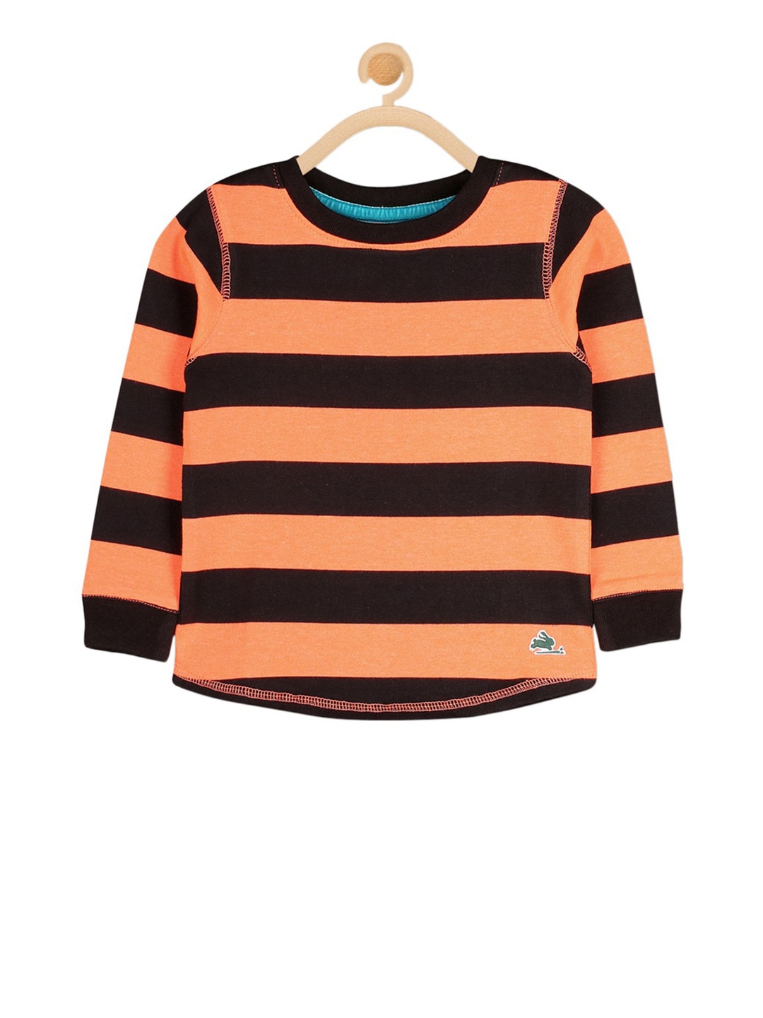 Cherry Crumble Unisex Kids Orange & Black Striped Sweatshirt