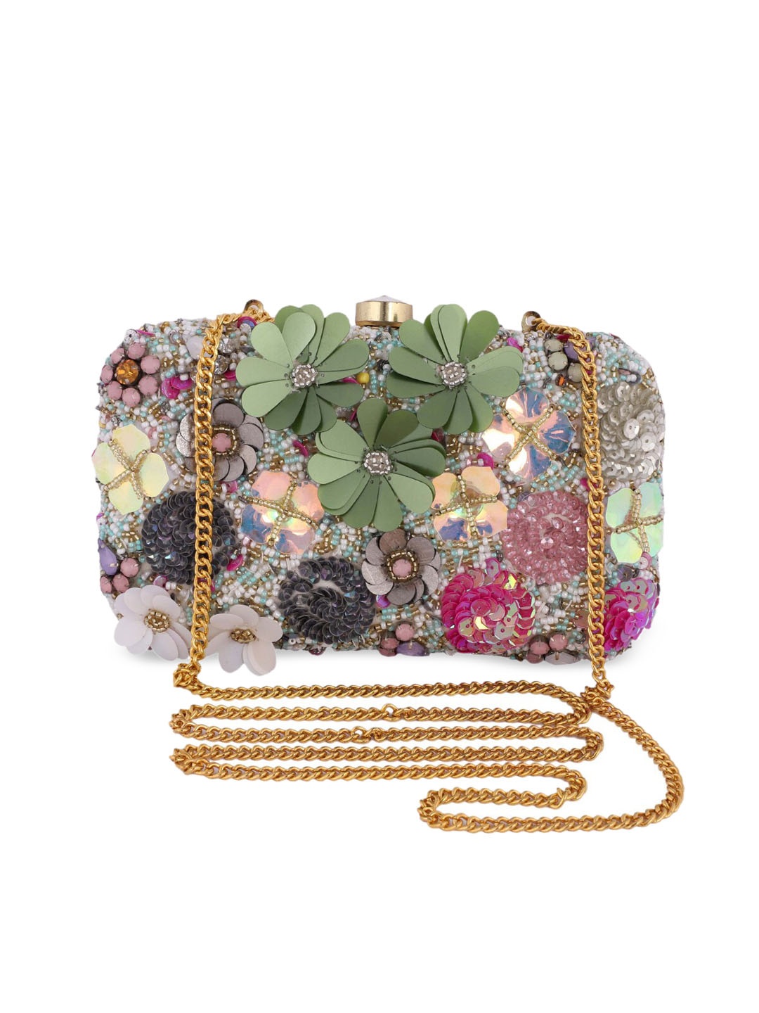 

REZZY Multicoloured Embellished Clutch, Multi