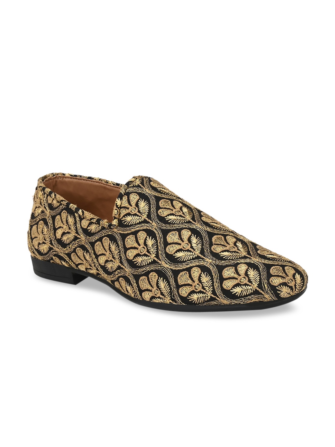 El Paso Men Black Printed Loafers