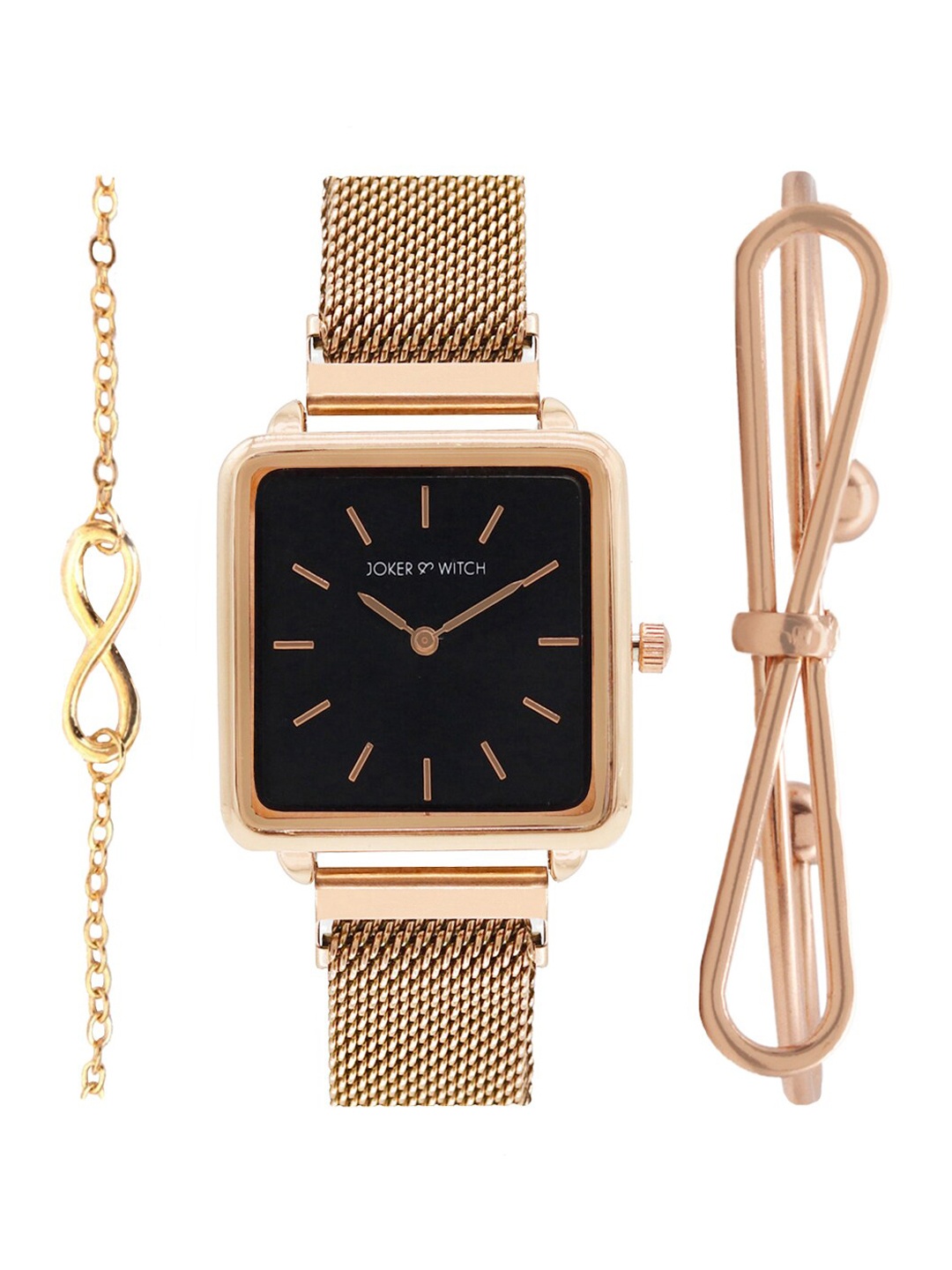 

Joker & Witch Women Firefly Rosegold Watch Bracelet Gift Set, Black