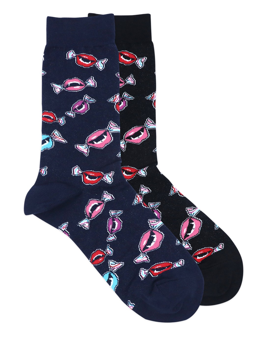 

Balenzia x Tokidoki Men Pack of 2 Patterned Calf Length Socks, Black