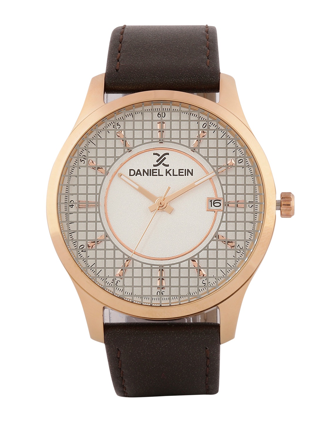 

Daniel Klein Men Silver-Toned & Brown Analogue Watch DK.1.12442-6