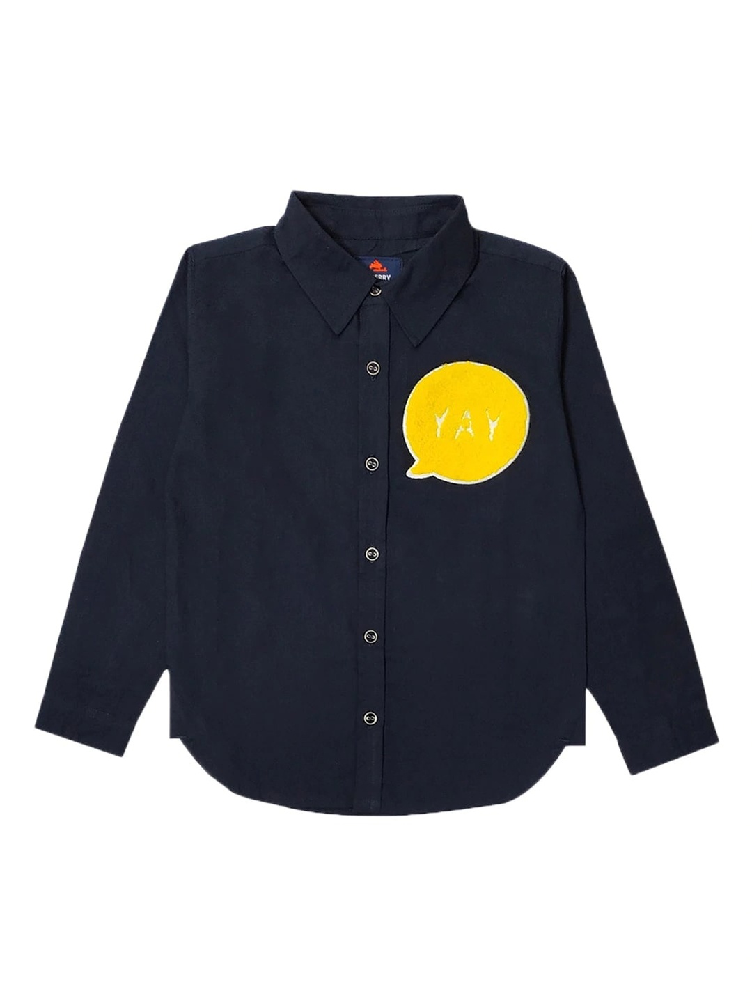 

Cherry Crumble Kids Blue Regular Fit Solid Casual Shirt