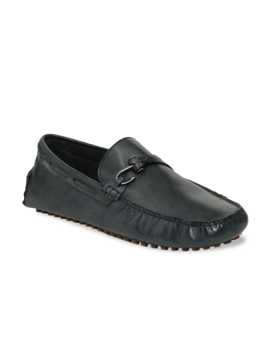 

Red Tape Men Navy Blue Leather Formal Driving Loafers