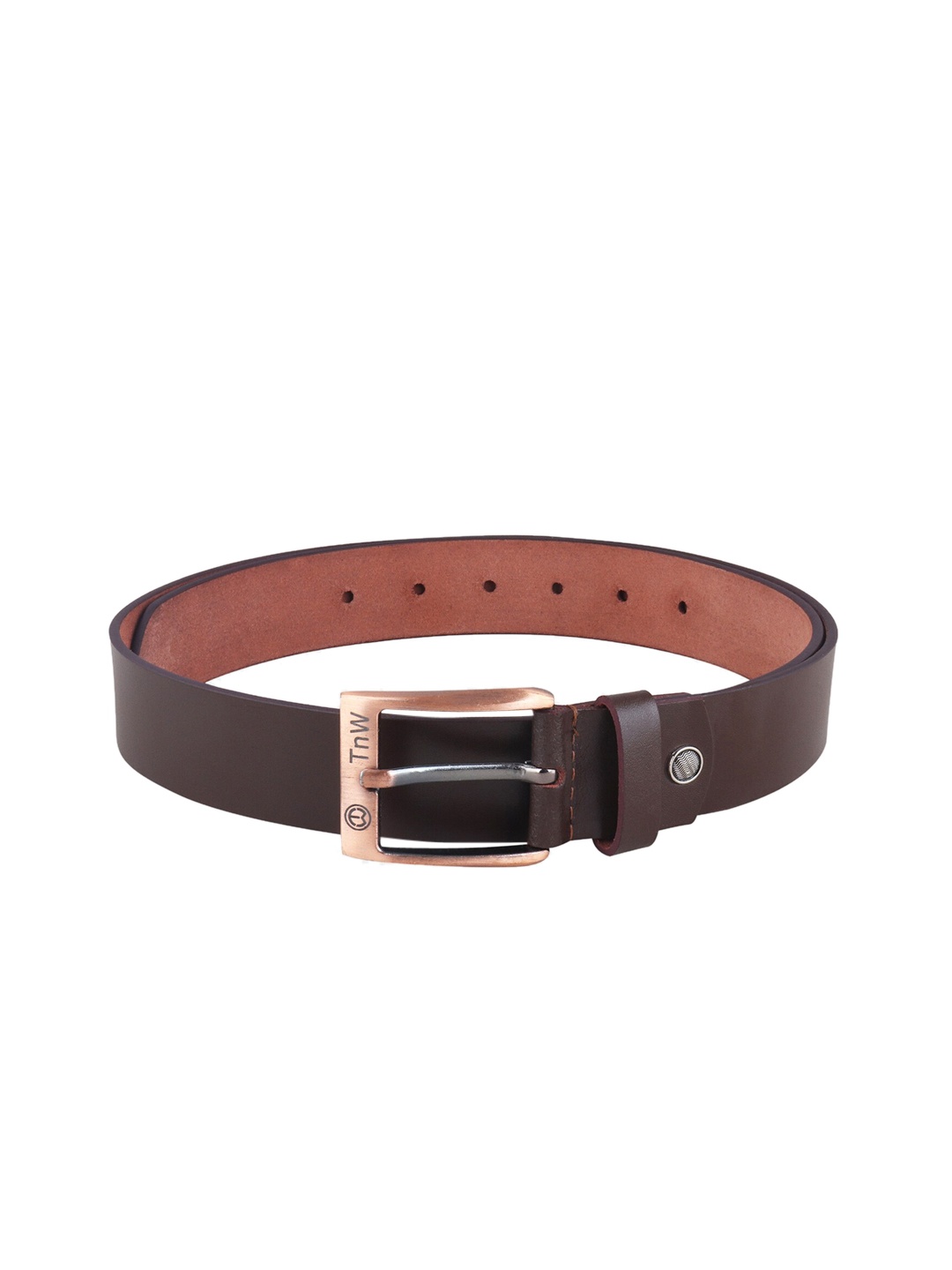 

TnW Men Brown Solid Leather Belt