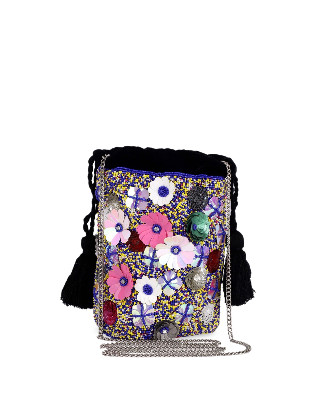 

REZZY Multicoloured Embellished Potli Clutch, Multi