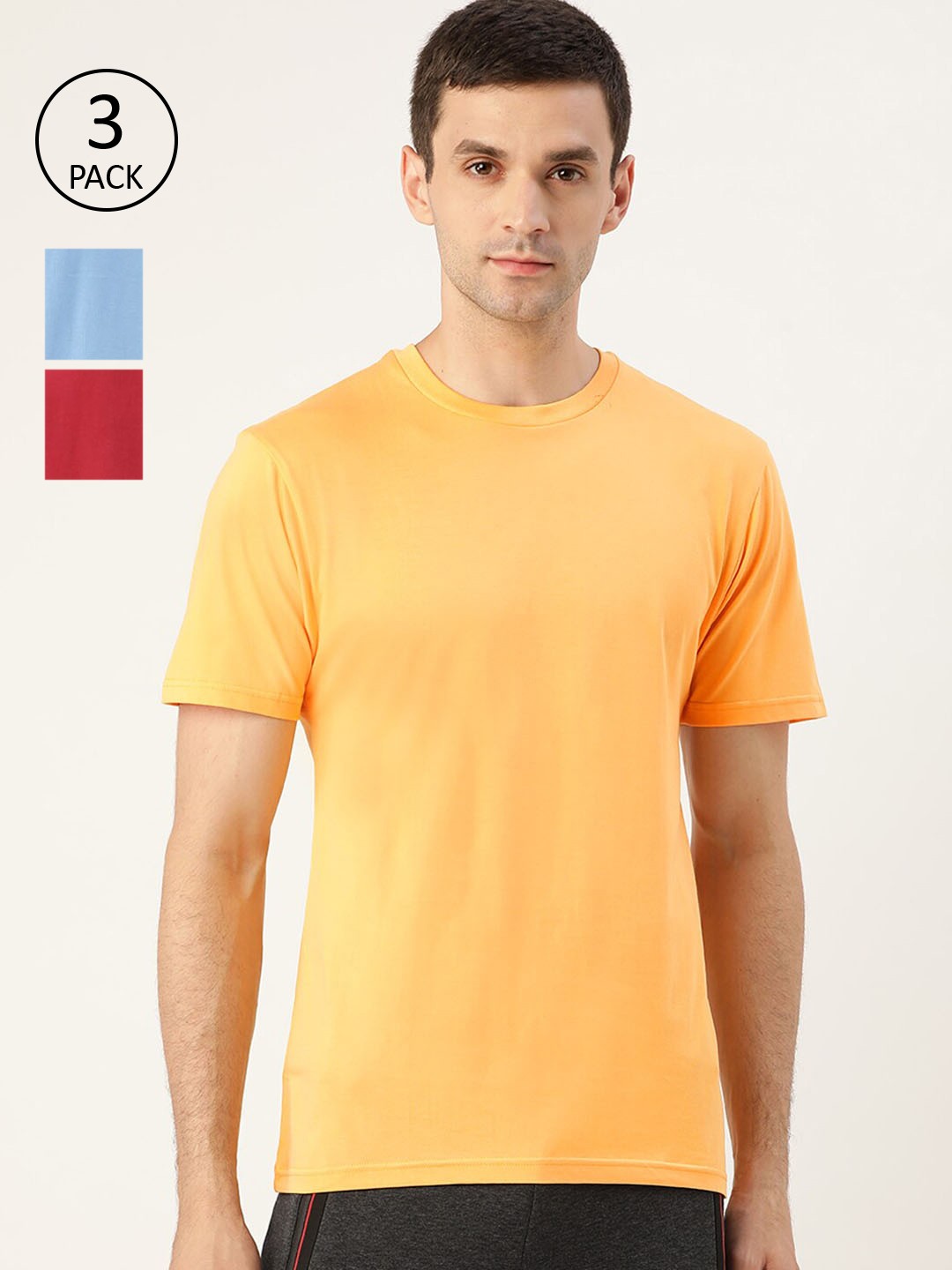 

XYXX Men Pack of 3 Supima Cotton Round Neck Lounge T-Shirts, Blue