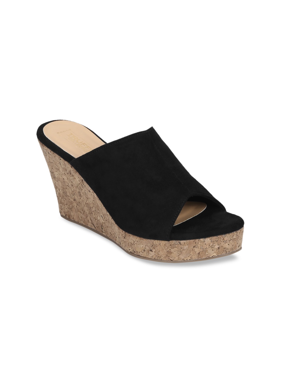 

Truffle Collection Women Black Solid Suede Heels