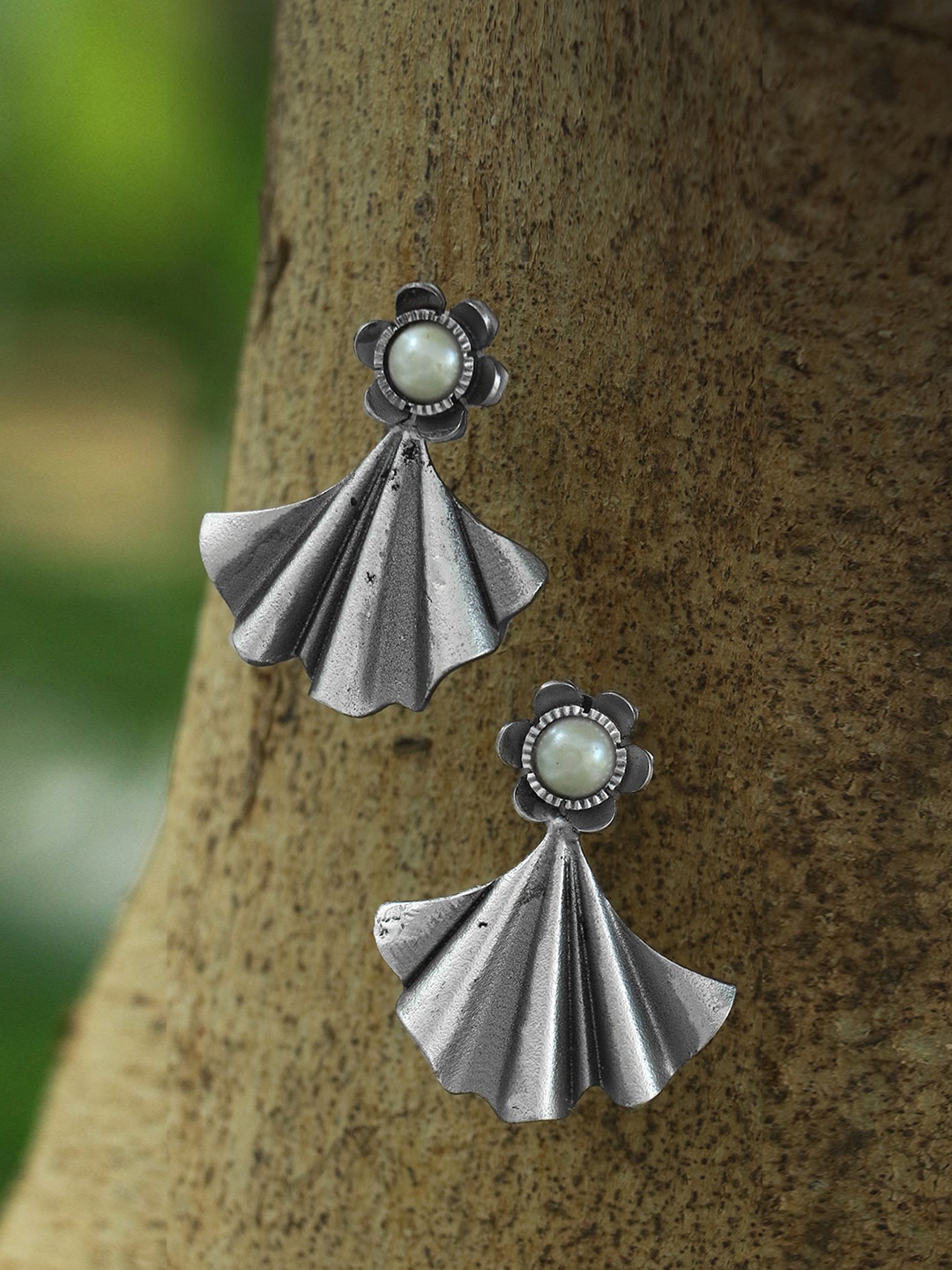 

Adwitiya Collection Silver-Toned Classic Drop Earrings