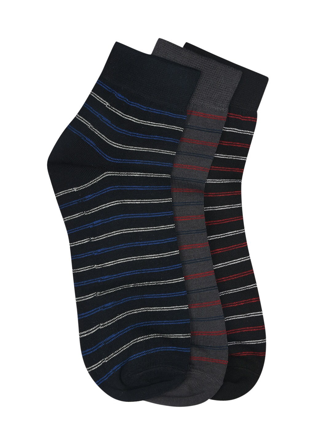 

MARC Men Pack Of 3 Assorted Ankle-Length Socks
