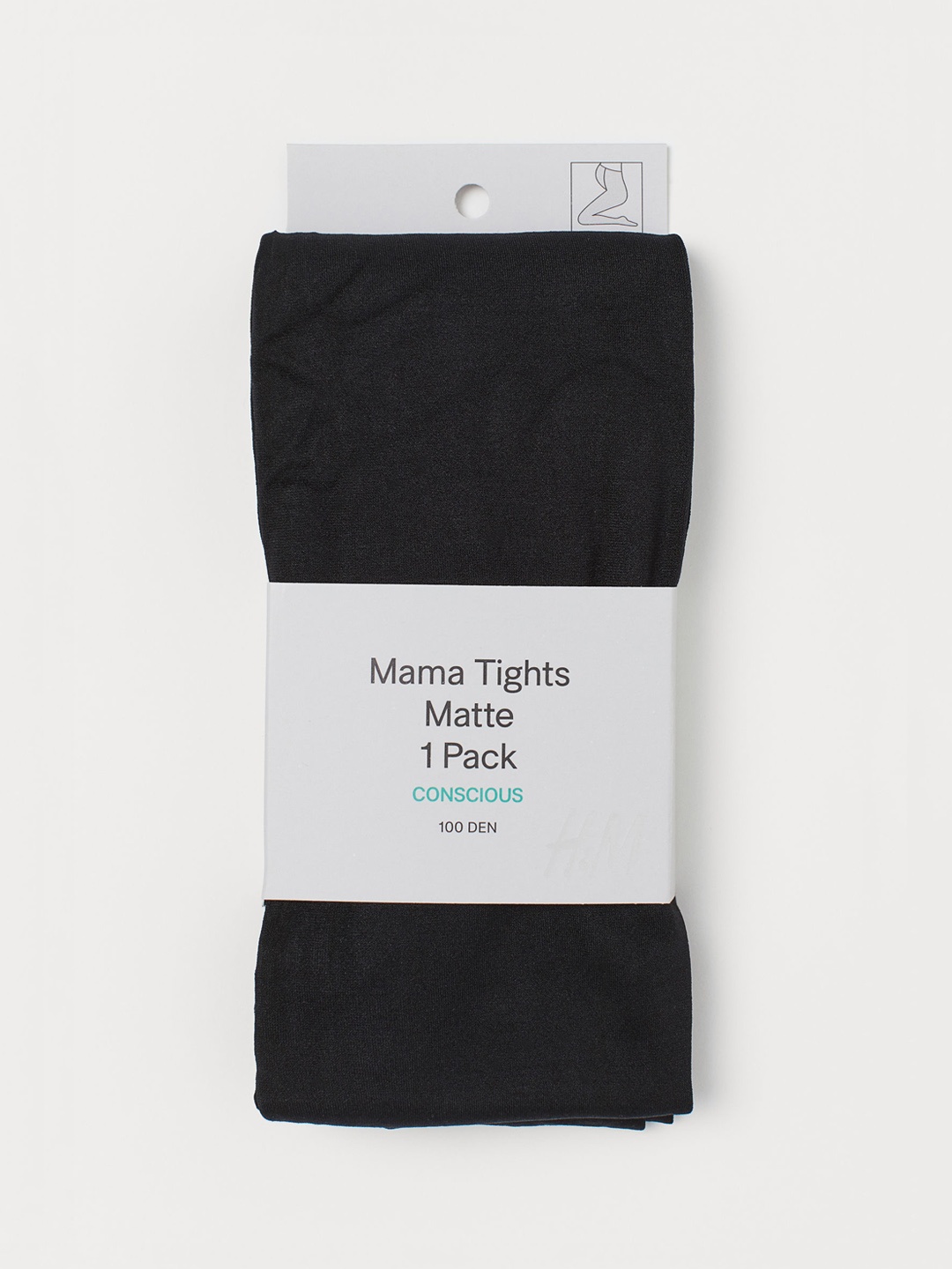 

H&M MAMA Black Solid Tights 100 Denier