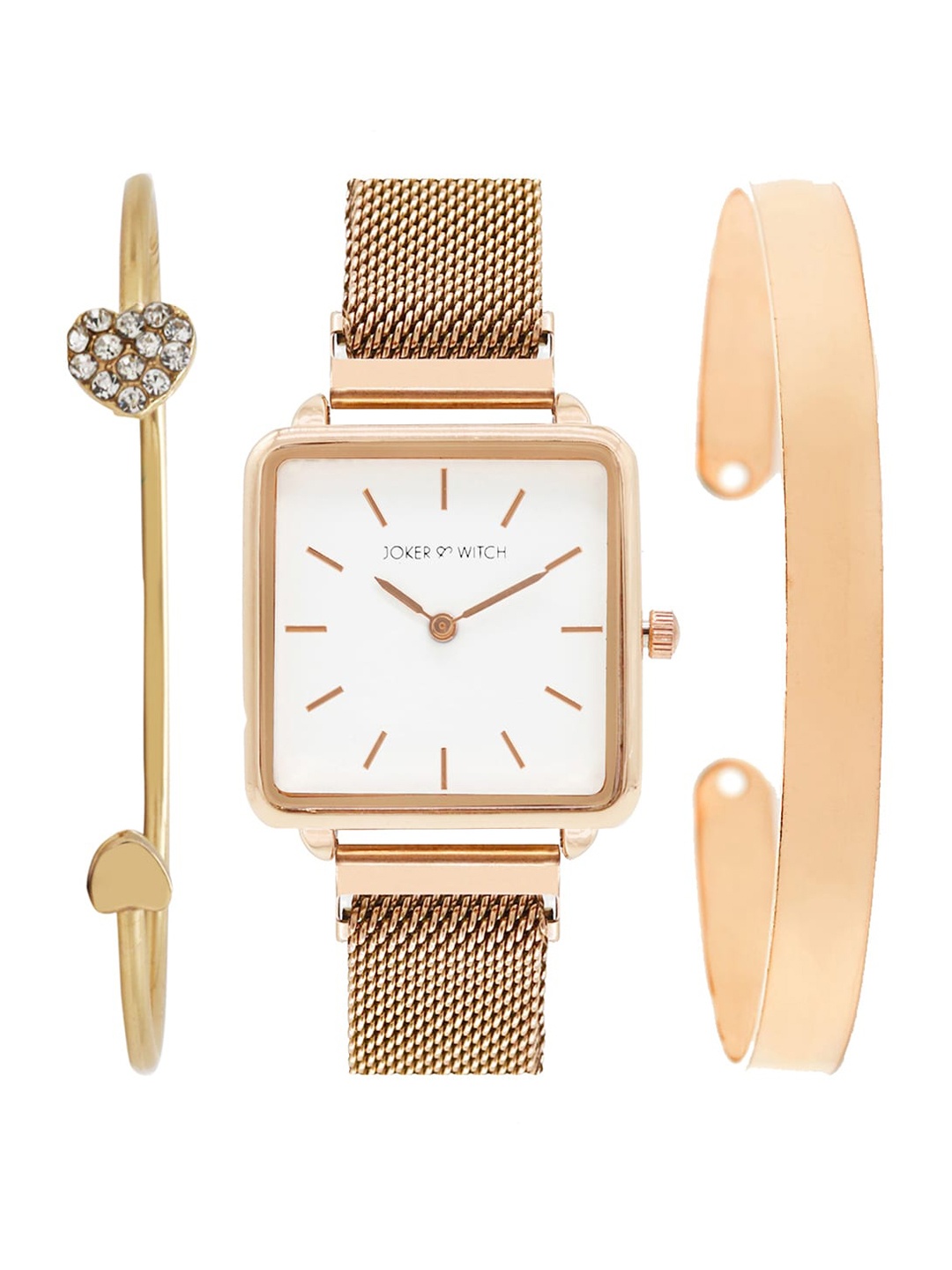 

Joker & Witch Women White & Rose Gold-Toned Bliss Watch With Bracelet