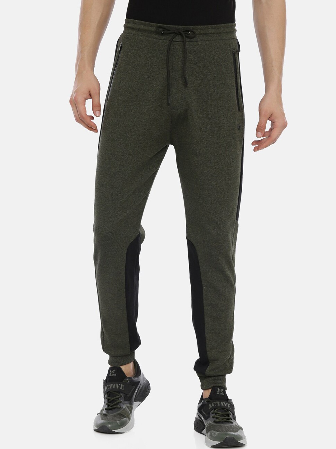

Proline Active Men Olive Green Solid Slim-Fit Joggers