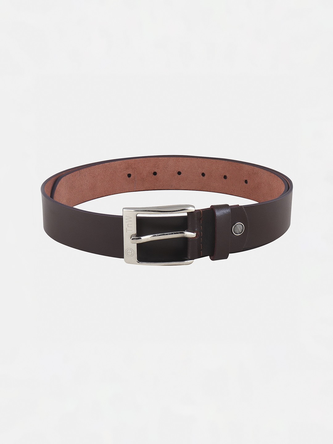 

TnW Men Brown Solid Leather Belt