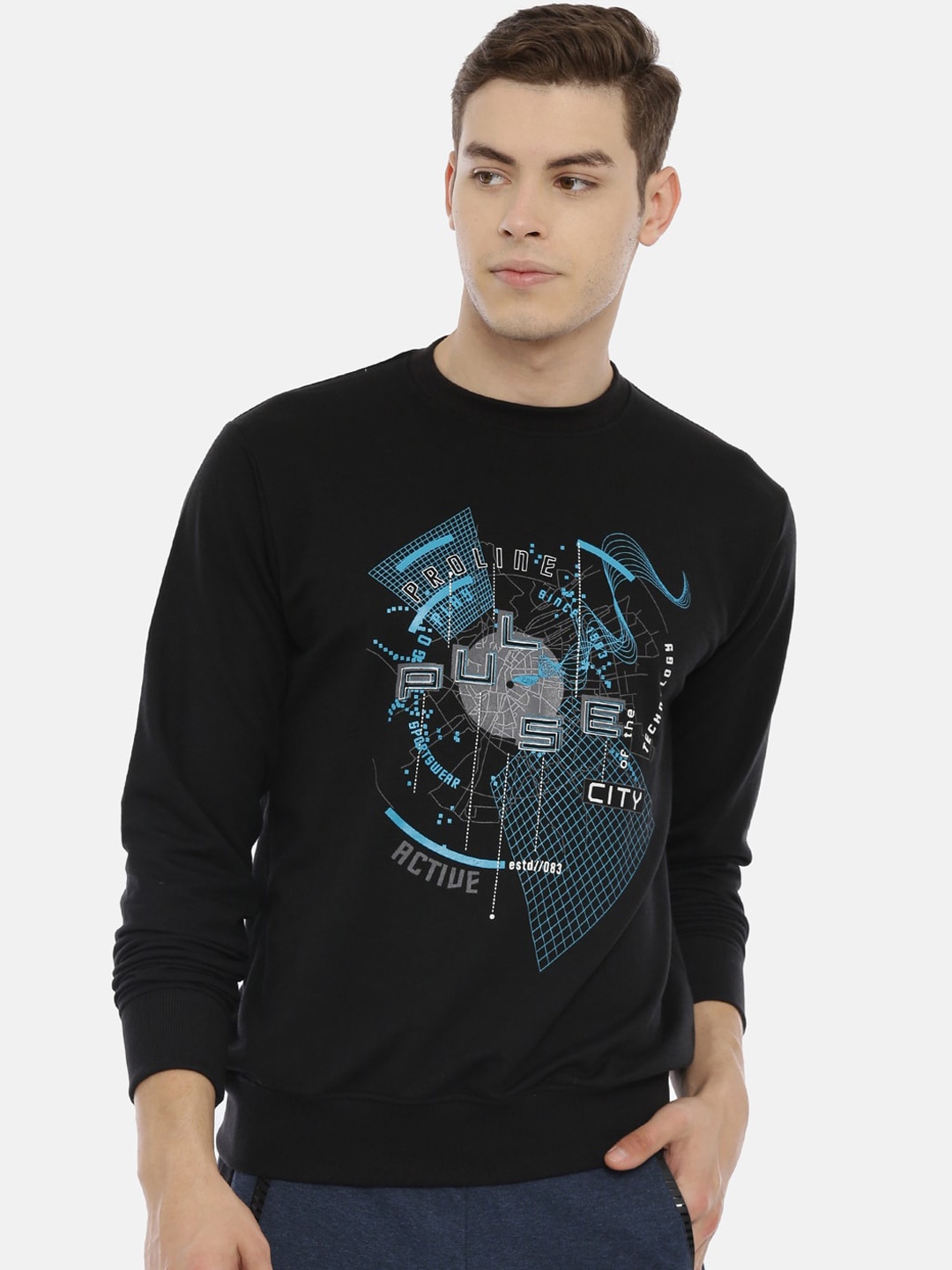 

Proline Active Men Black Printed Sweatshirt