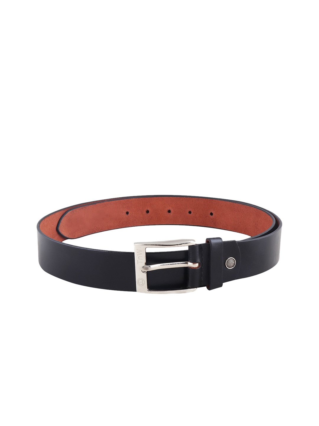 

TnW Men Black Solid Leather Belt