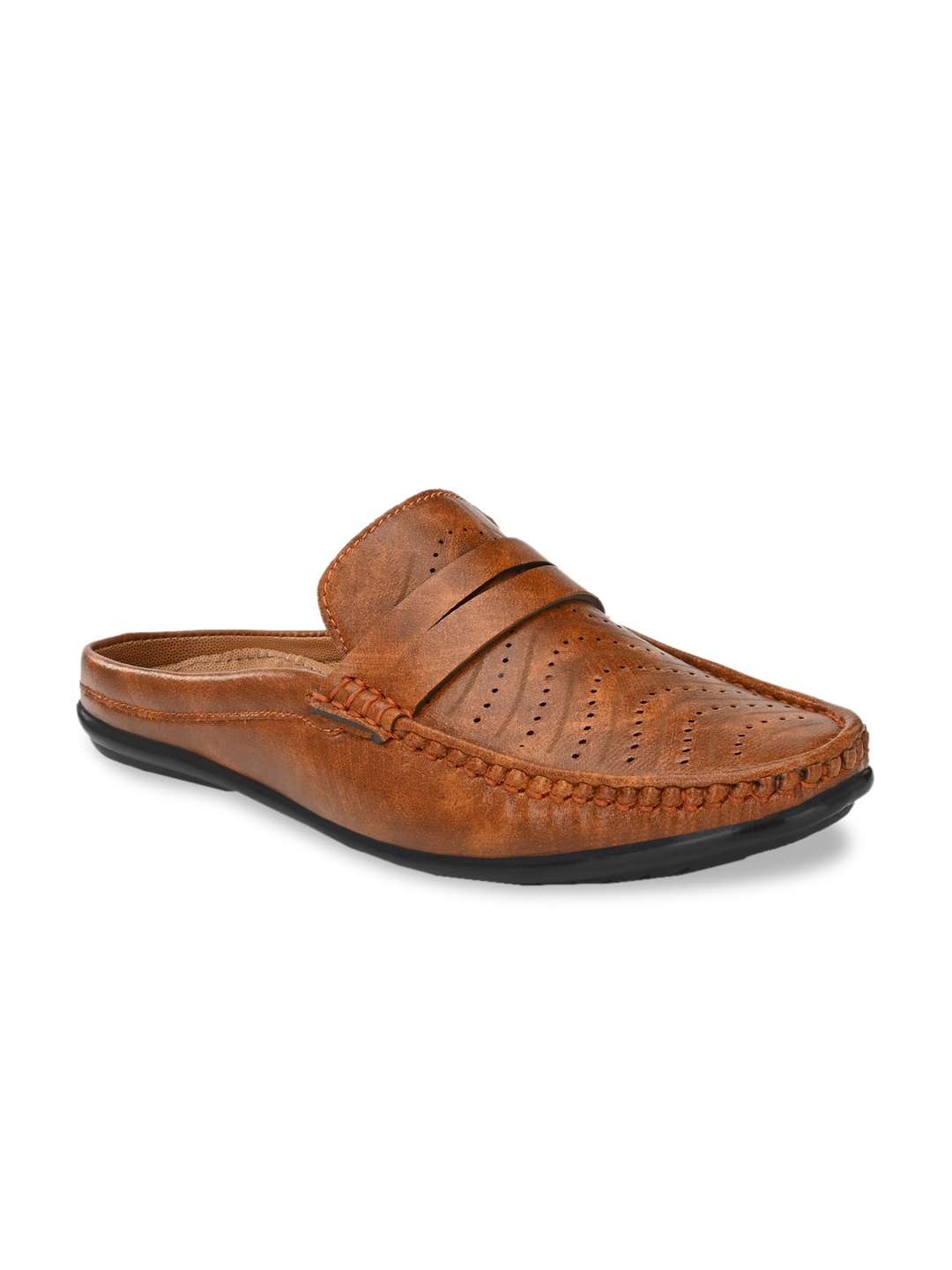 

Provogue Men Tan Brown Perforations Mules