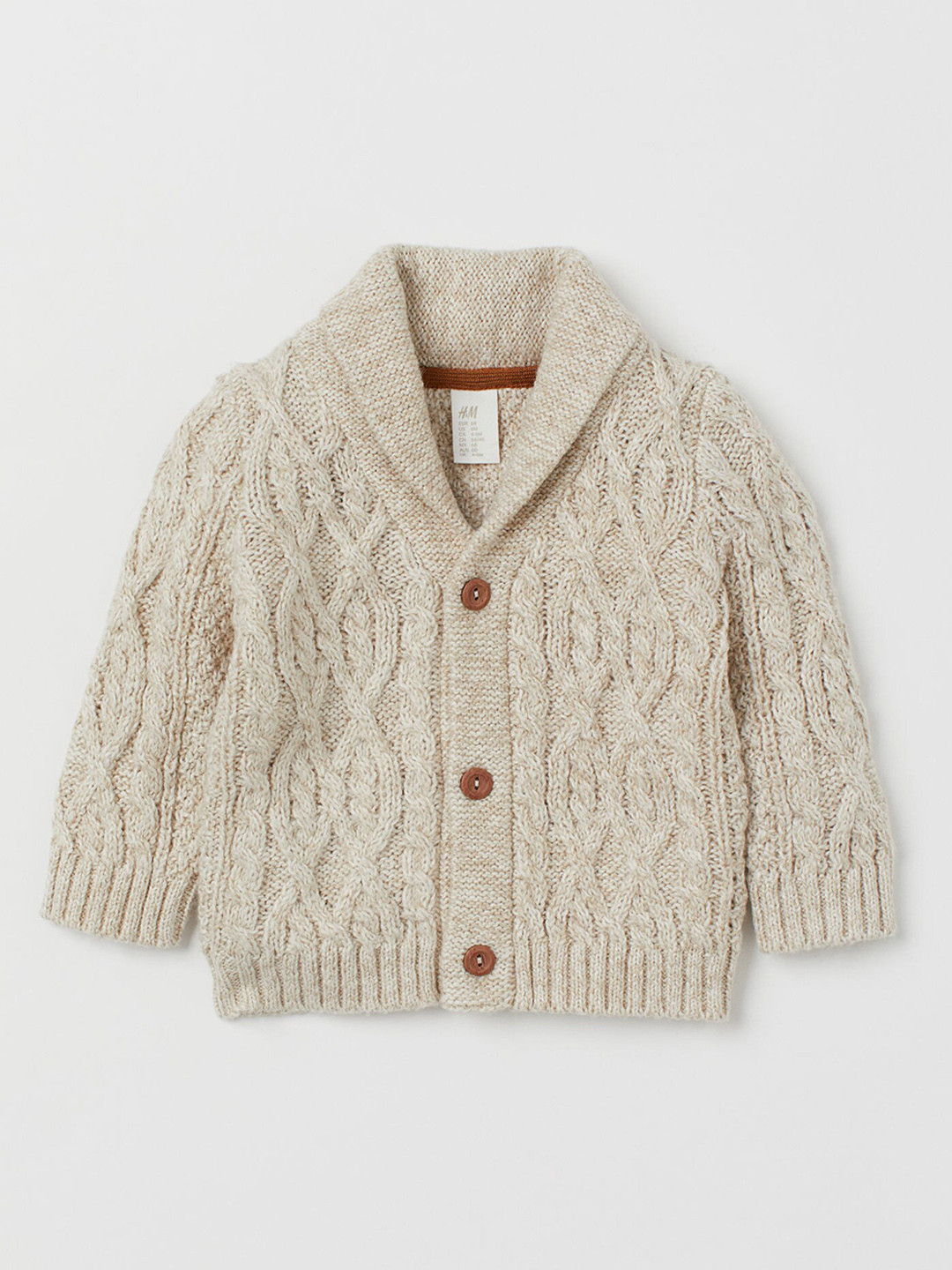 

H&M Boys Beige Cable-Knit Cardigan