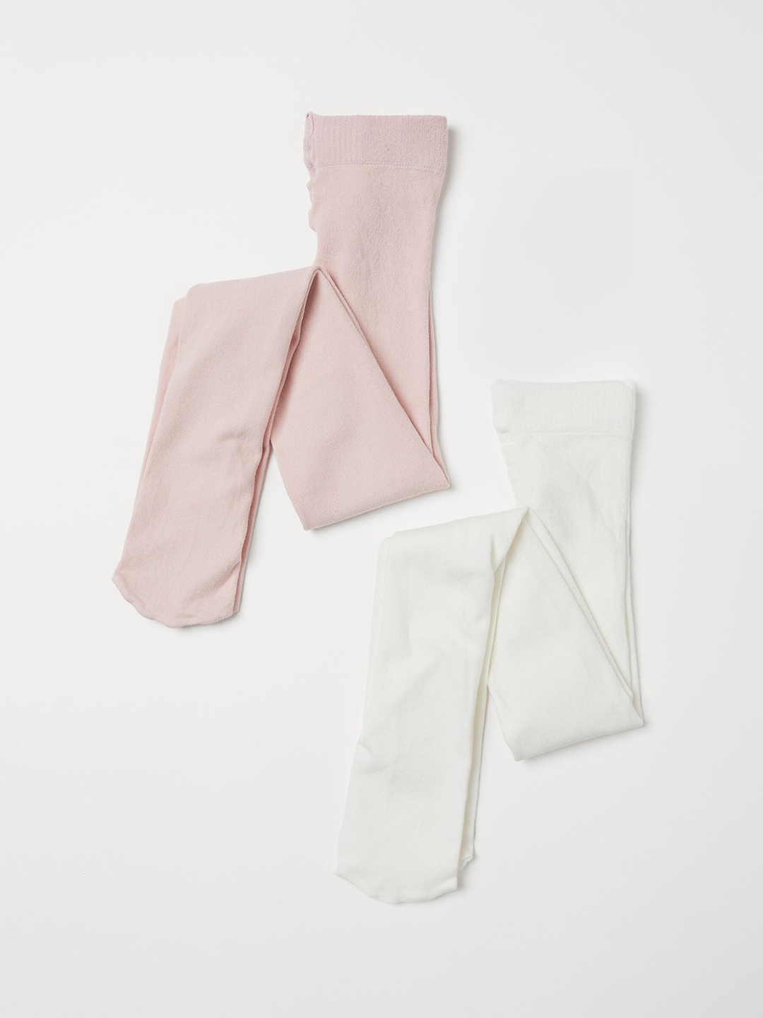 

H&M Girls 2-Pack Fine-Knit Tights, White