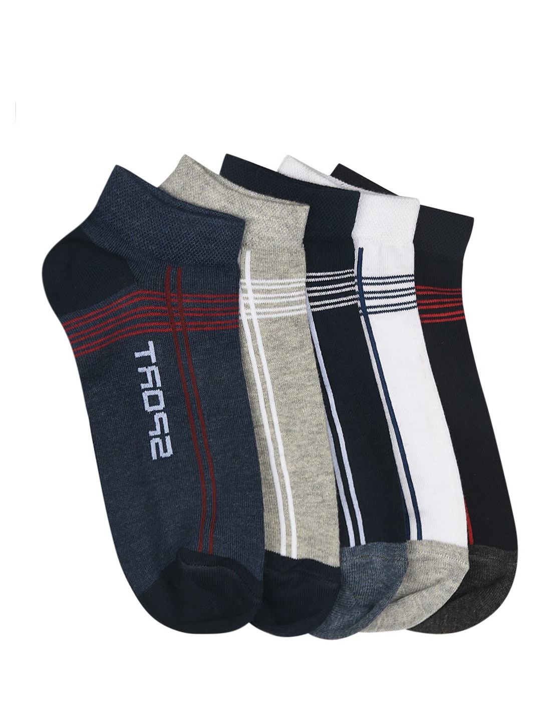

MARC Men Pack Of 5 Assorted Ankle-Length Socks