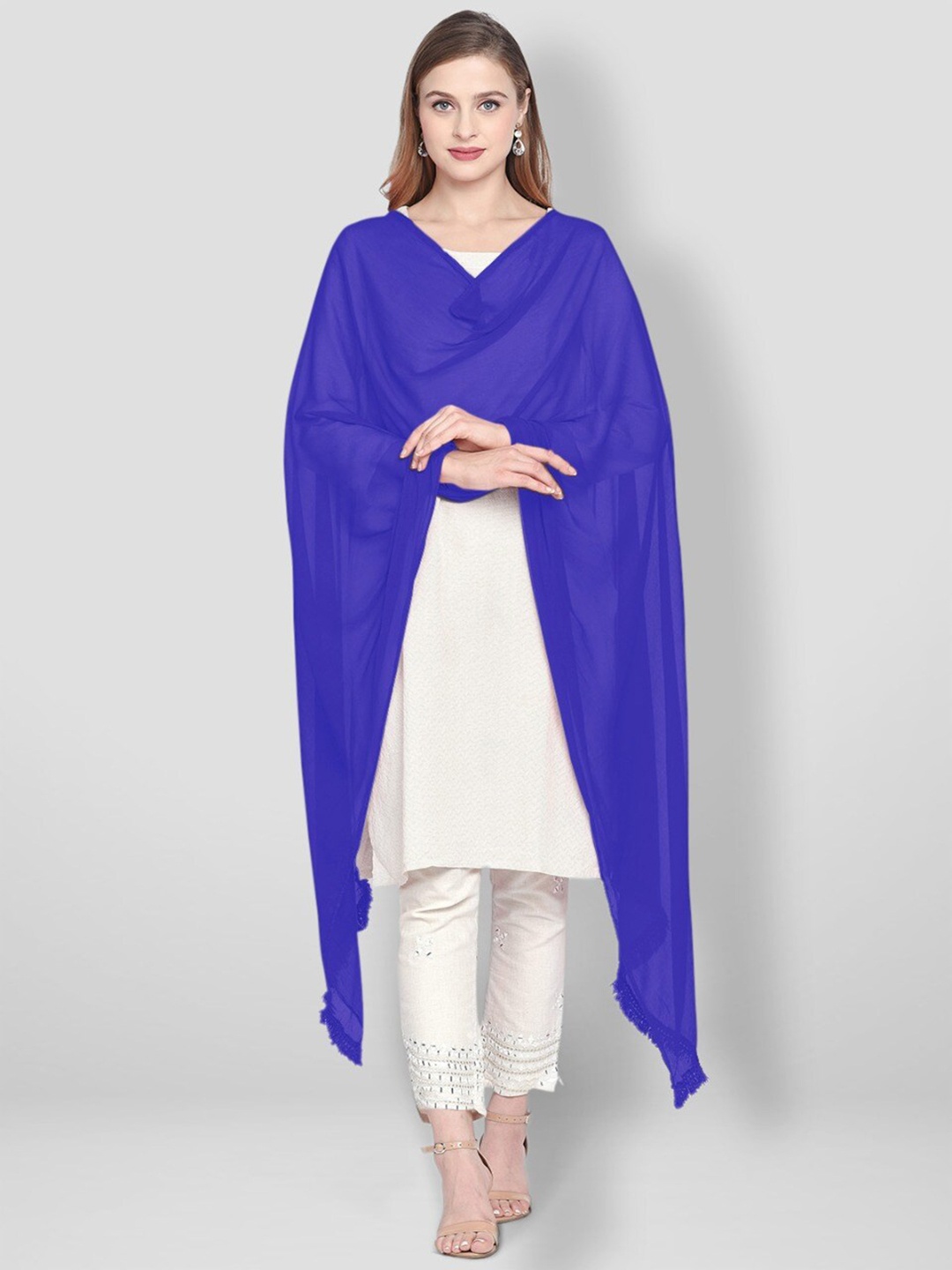 

Dupatta Bazaar Blue Solid Dupatta