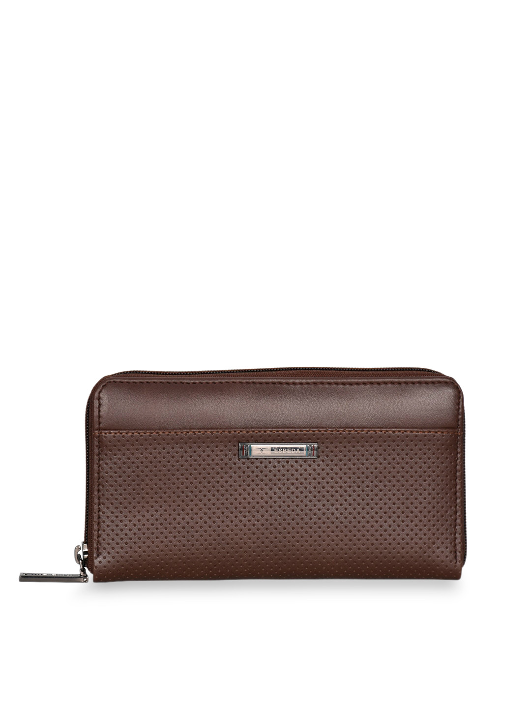 

ESBEDA Women Brown Textured Zip Around Wallet