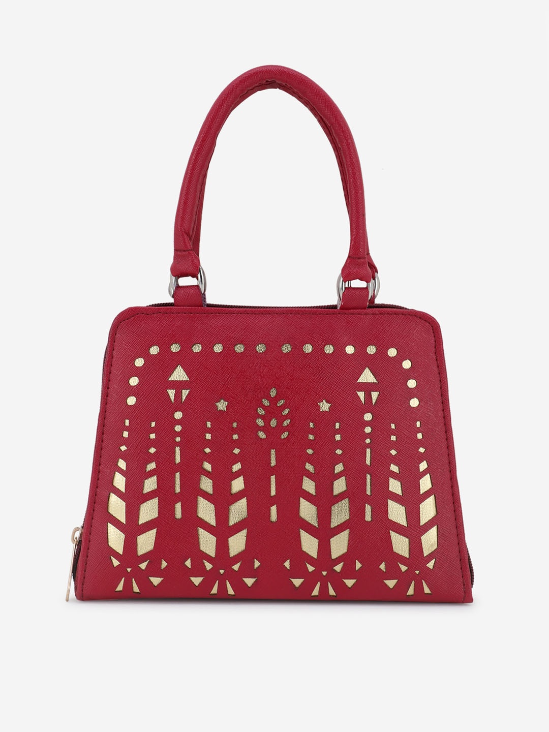 

Element Cart Maroon Solid Cut Work Purse Clutches