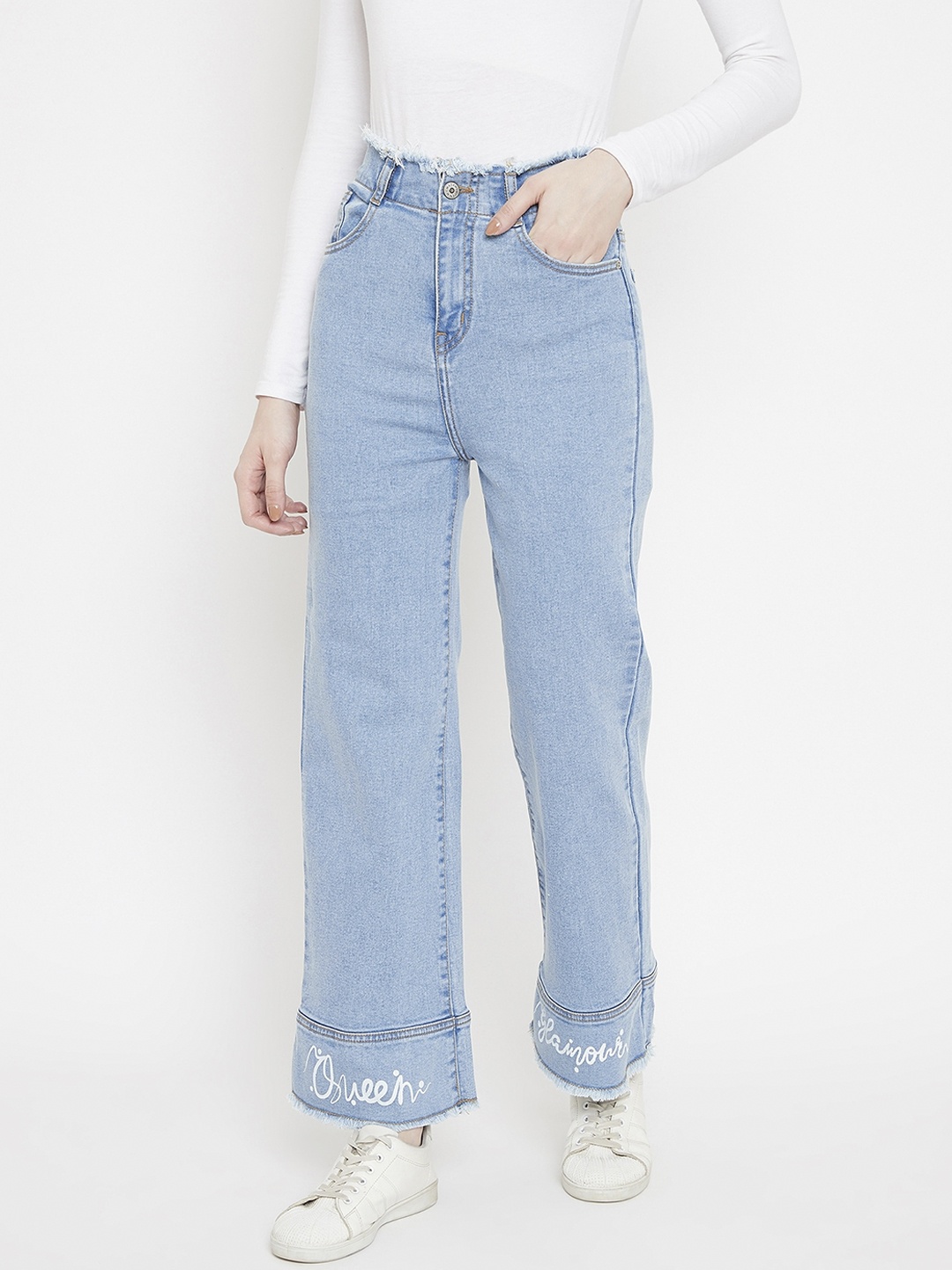

Madame Women Blue Mid-Rise Clean Look Boyfreind Fit Jeans