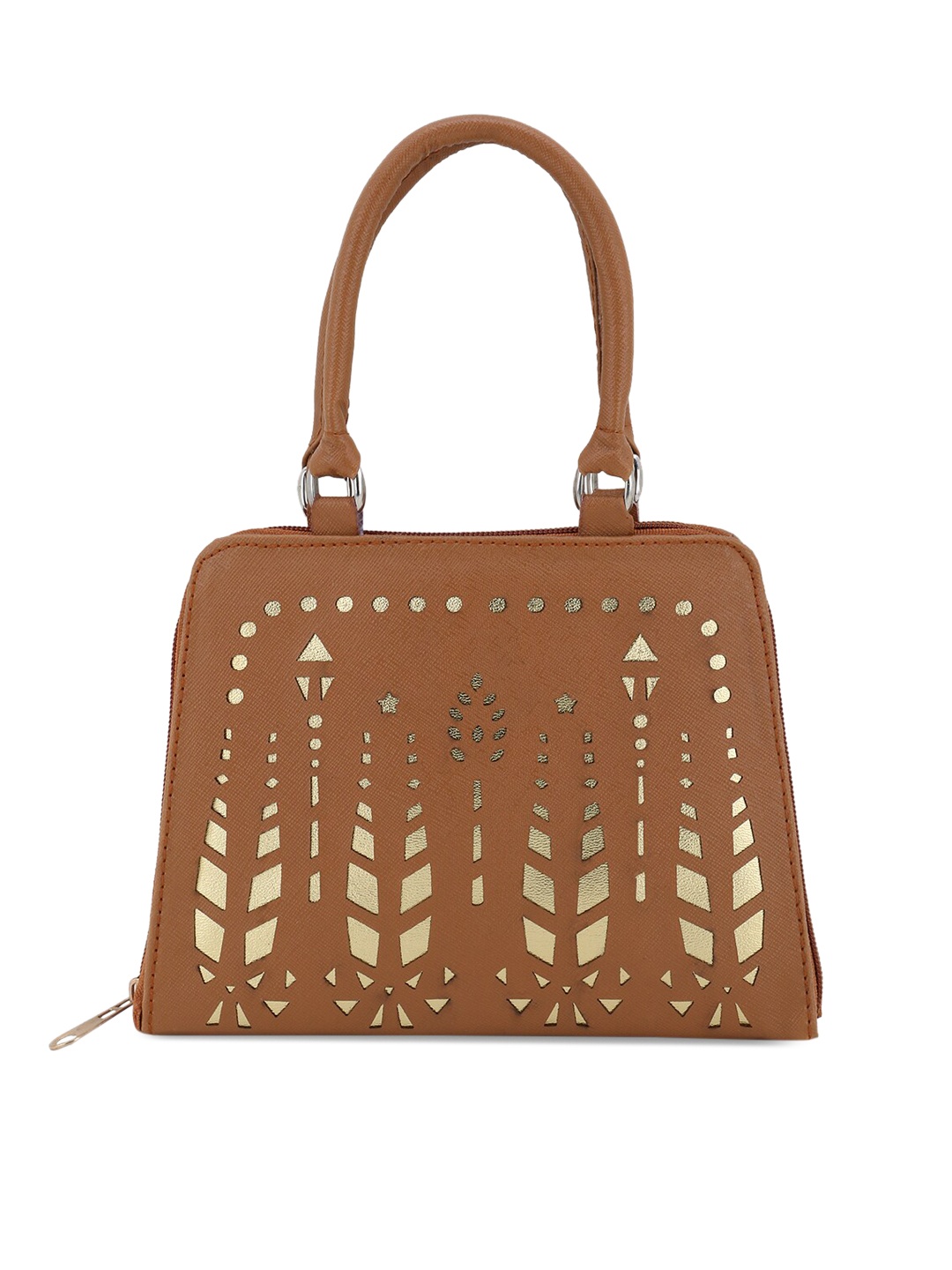 

Element Cart Tan Brown Textured Cut Work Purse Clutches