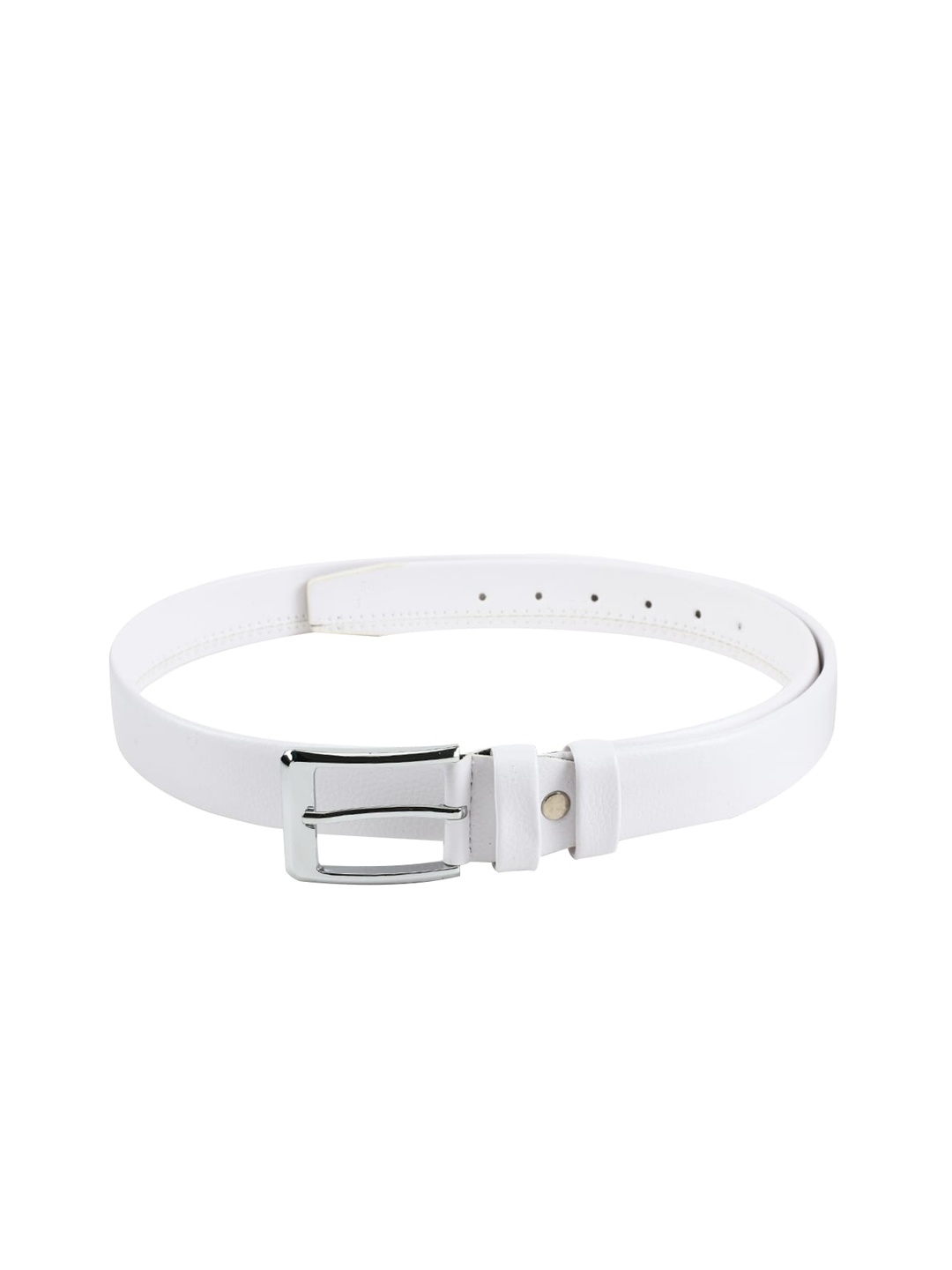 

WINSOME DEAL Men White Solid Belt