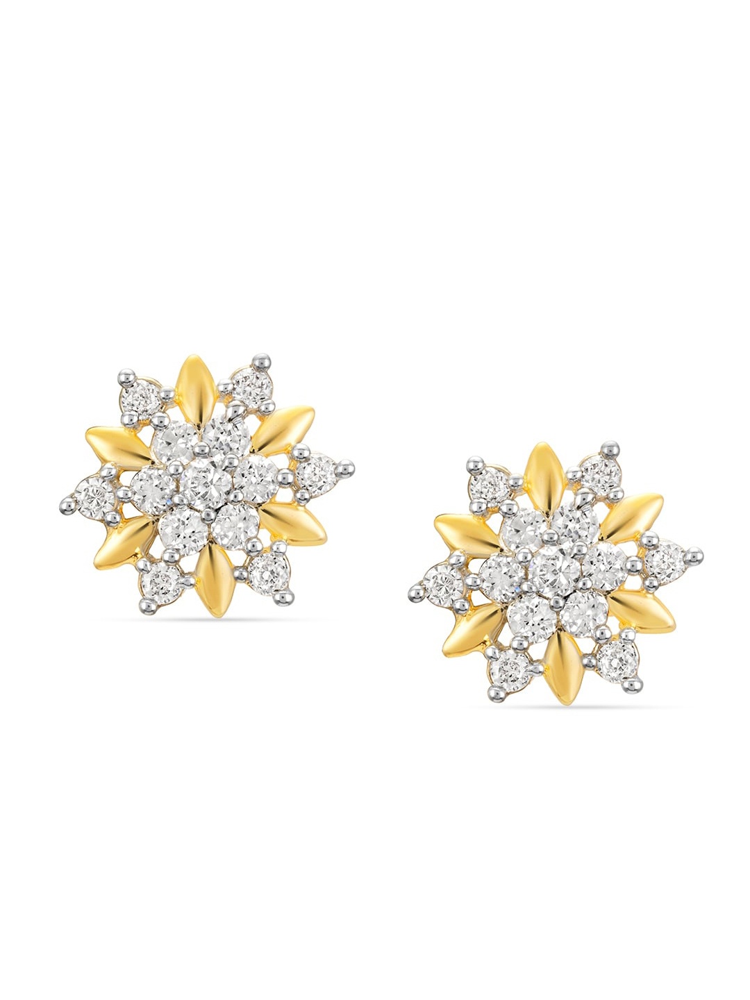 

Mahi White & Gold Floral Studs