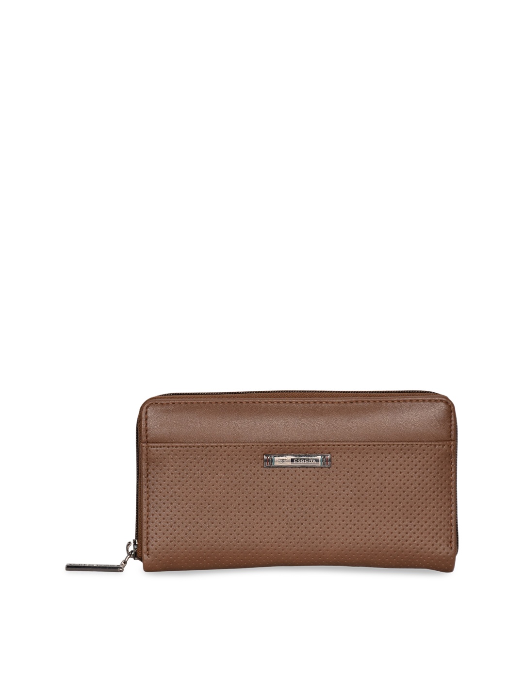 

ESBEDA Women Coffee Brown Solid Zip Around Wallet