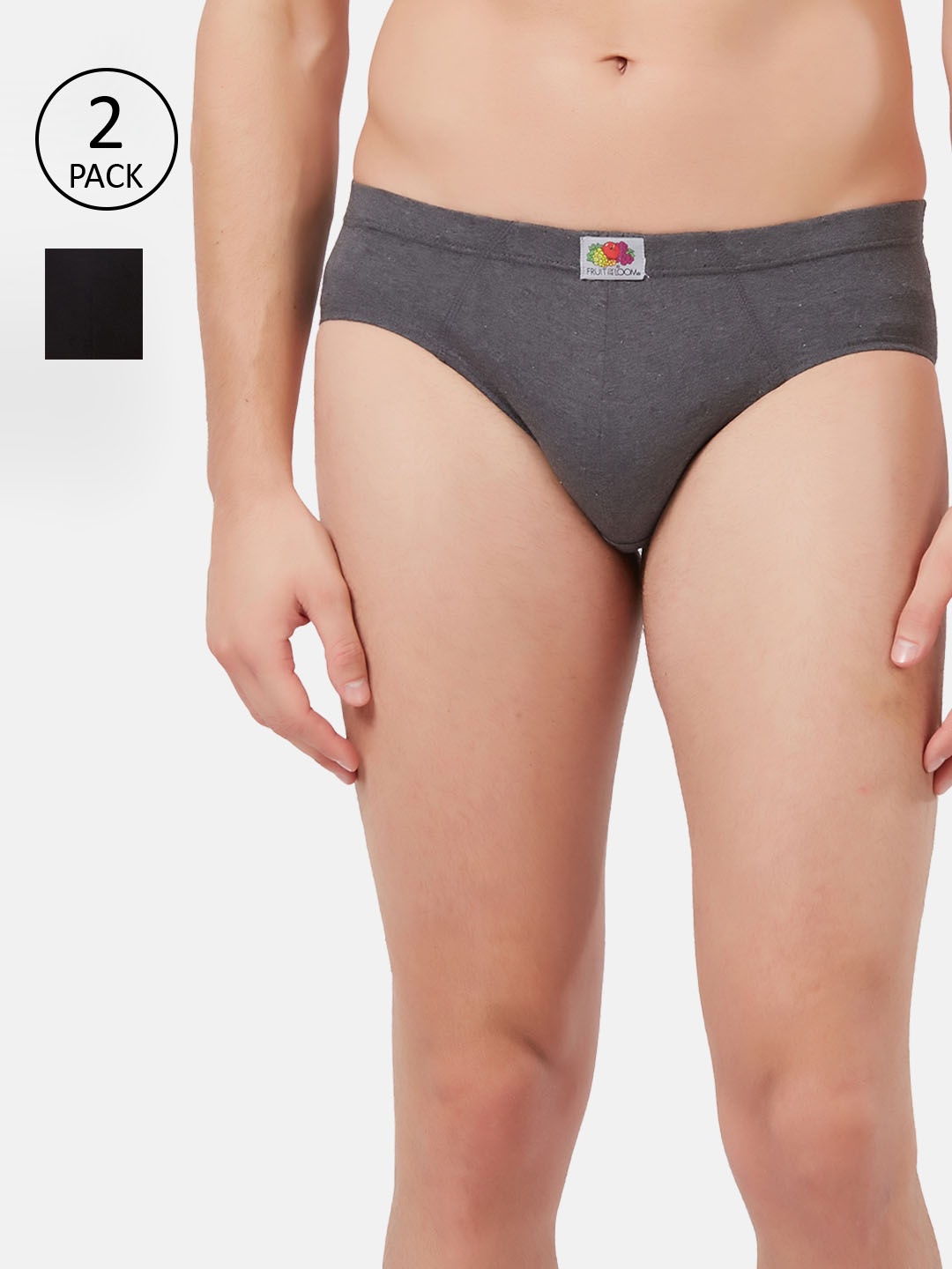 

Fruit of the loom Men Pack Of 2 Solid Hipster Briefs MHB01-2P-A2S2, Black