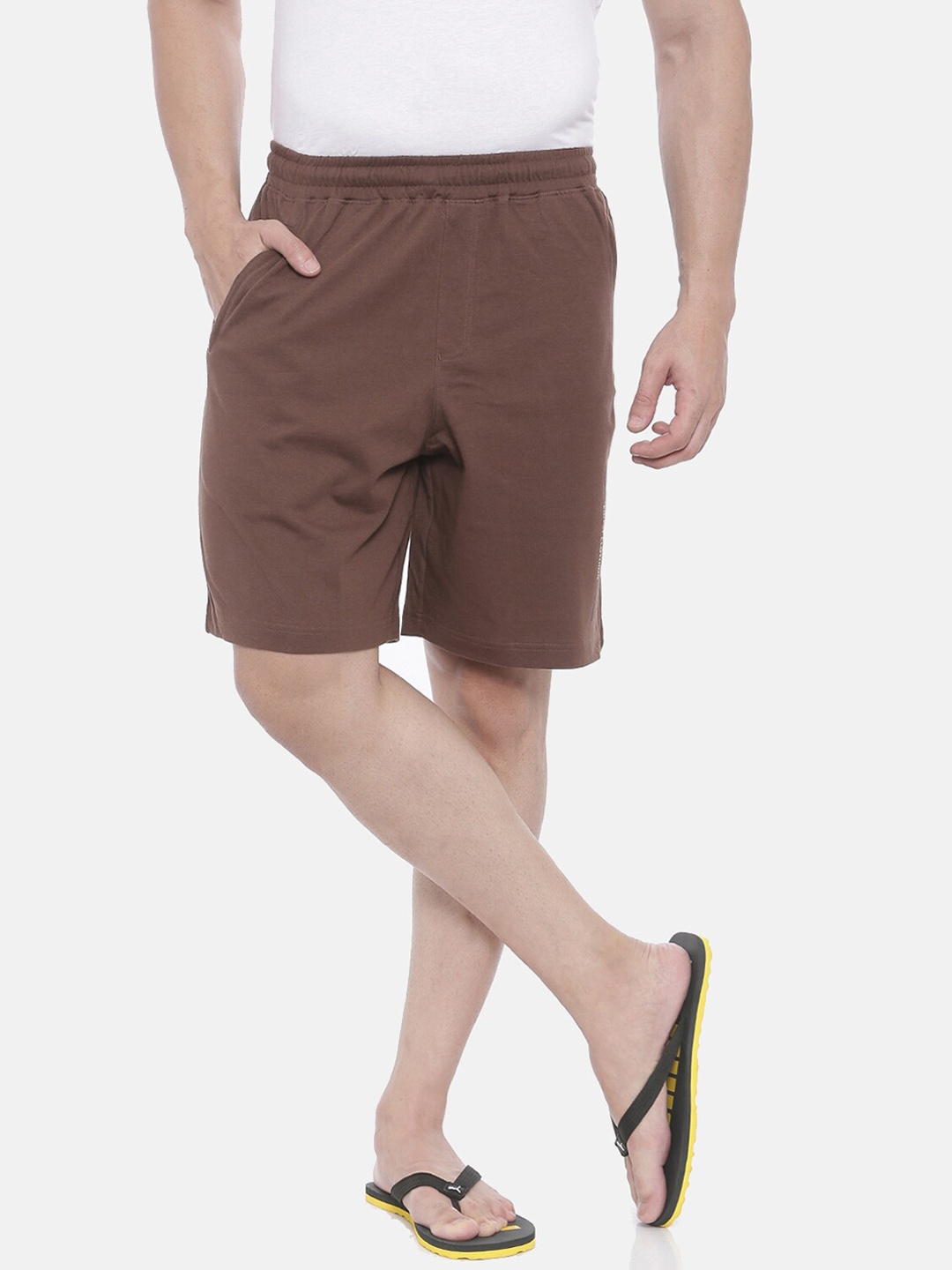 

Bitz Men Brown Printed Organic Cotton Lounge Shorts