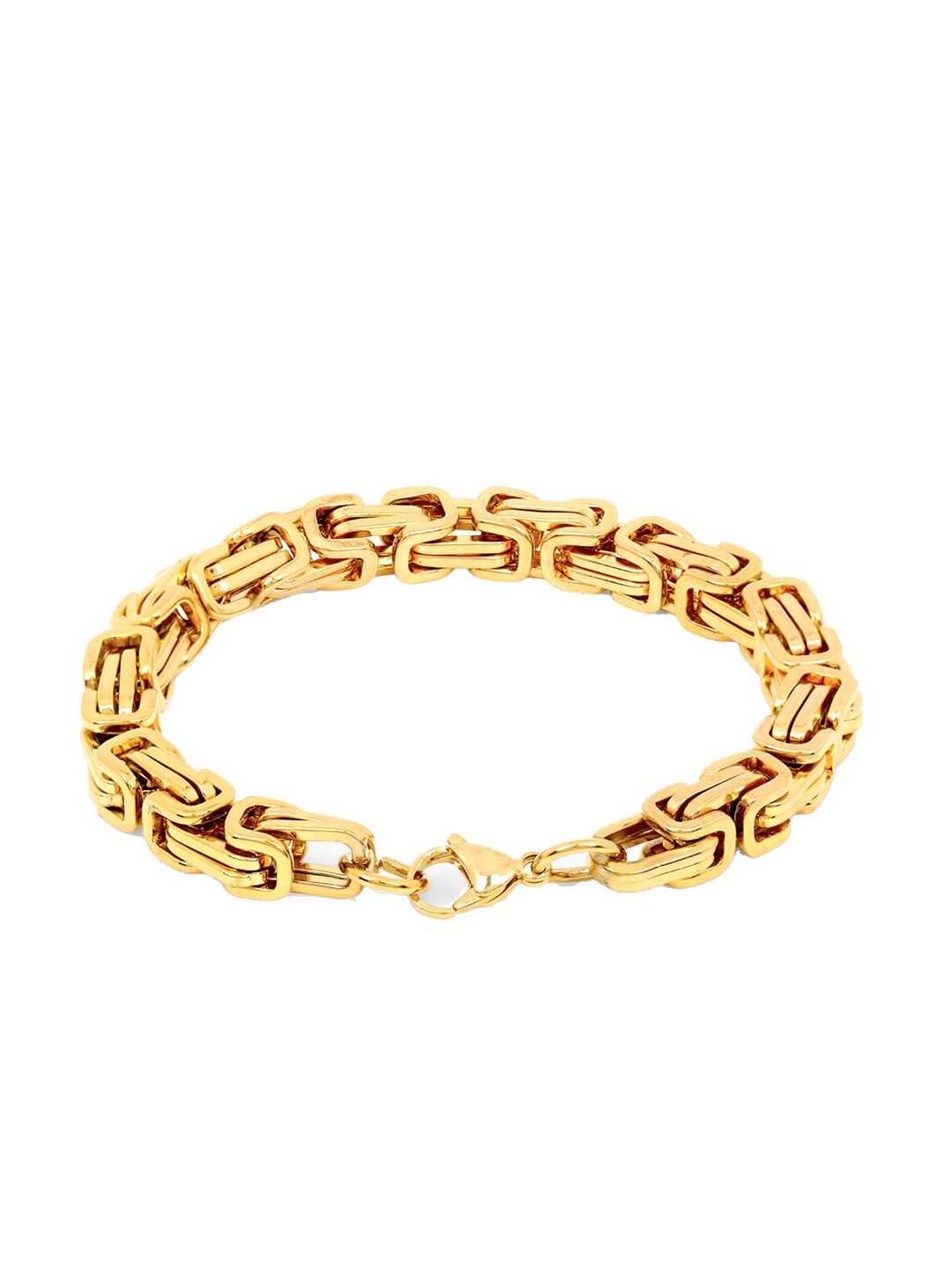 

Yellow Chimes Men Gold-Toned Stainless Steel Gold-Plated Link Bracelet