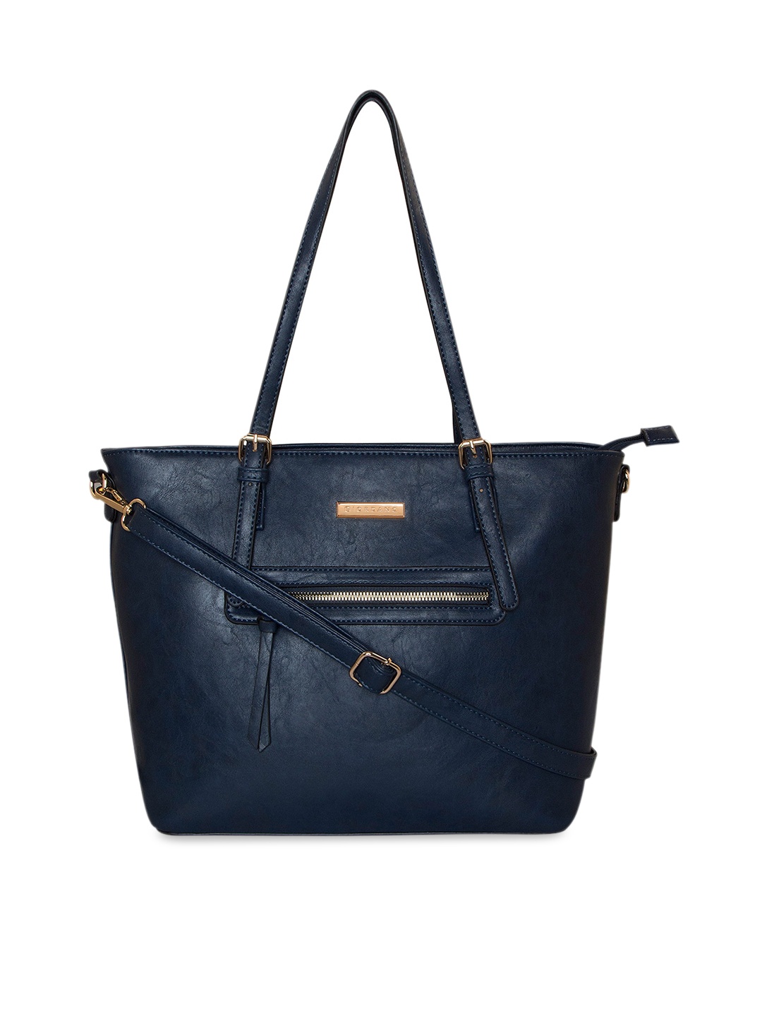 

GIORDANO Navy Blue Solid Tote Bag