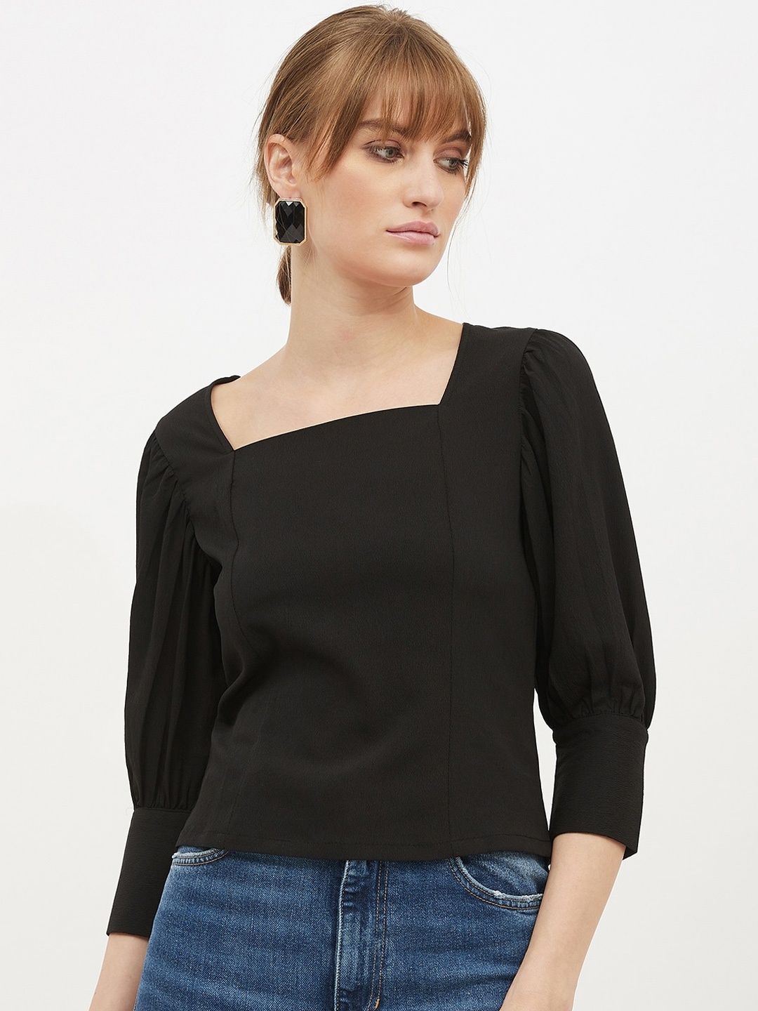

Harpa Women Black Solid Top