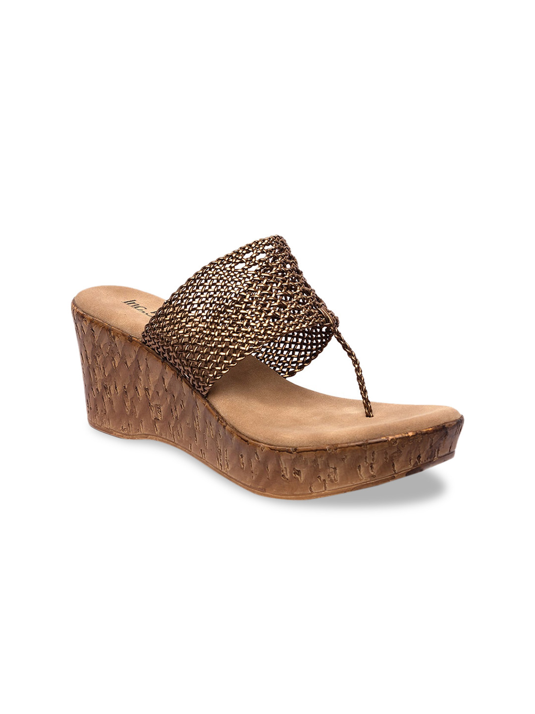 

Inc 5 Women Gold-Toned Woven Design Sandals