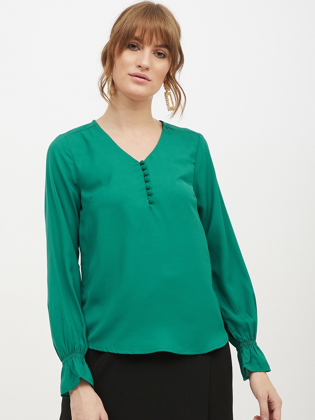 Harpa Women Green Solid Top