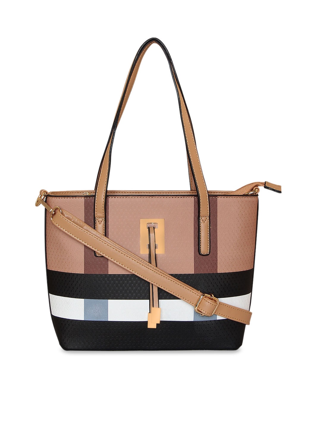 GIORDANO Brown Colourblocked Shoulder Bag