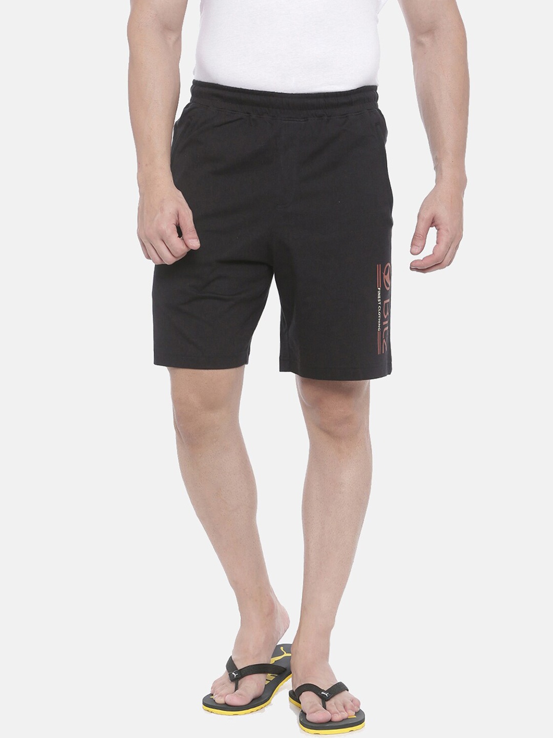 

Bitz Men Black Printed Organic Cotton Lounge Shorts