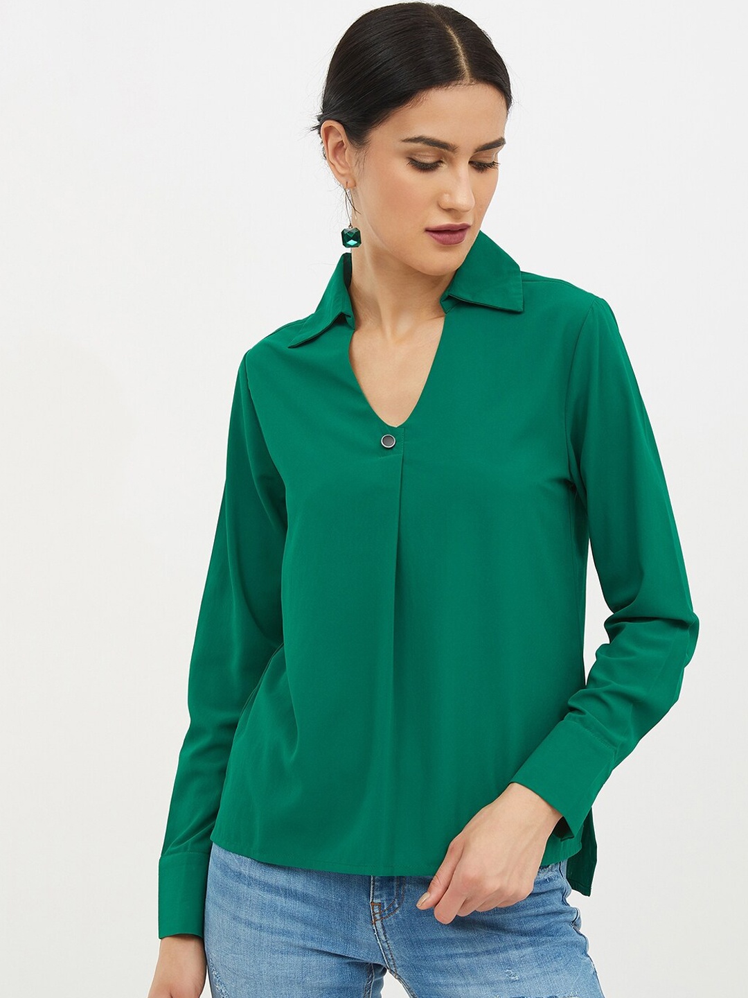 

Harpa Women Green Solid Top
