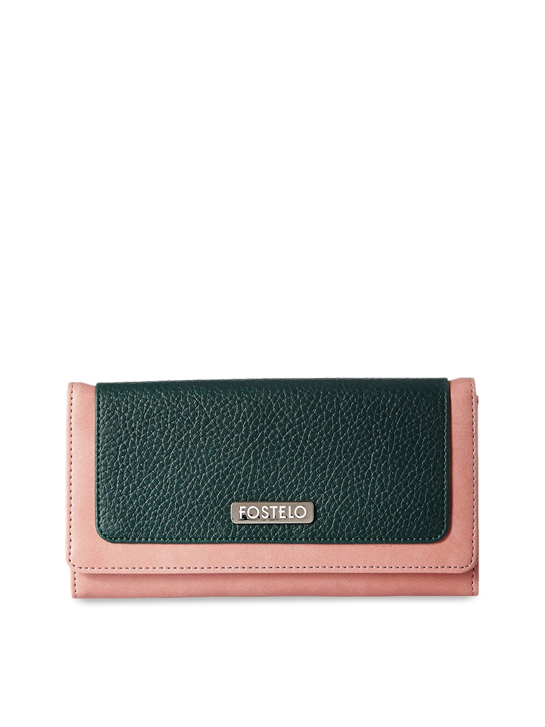 

Fostelo Women Green & Pink Colourblocked Envelope