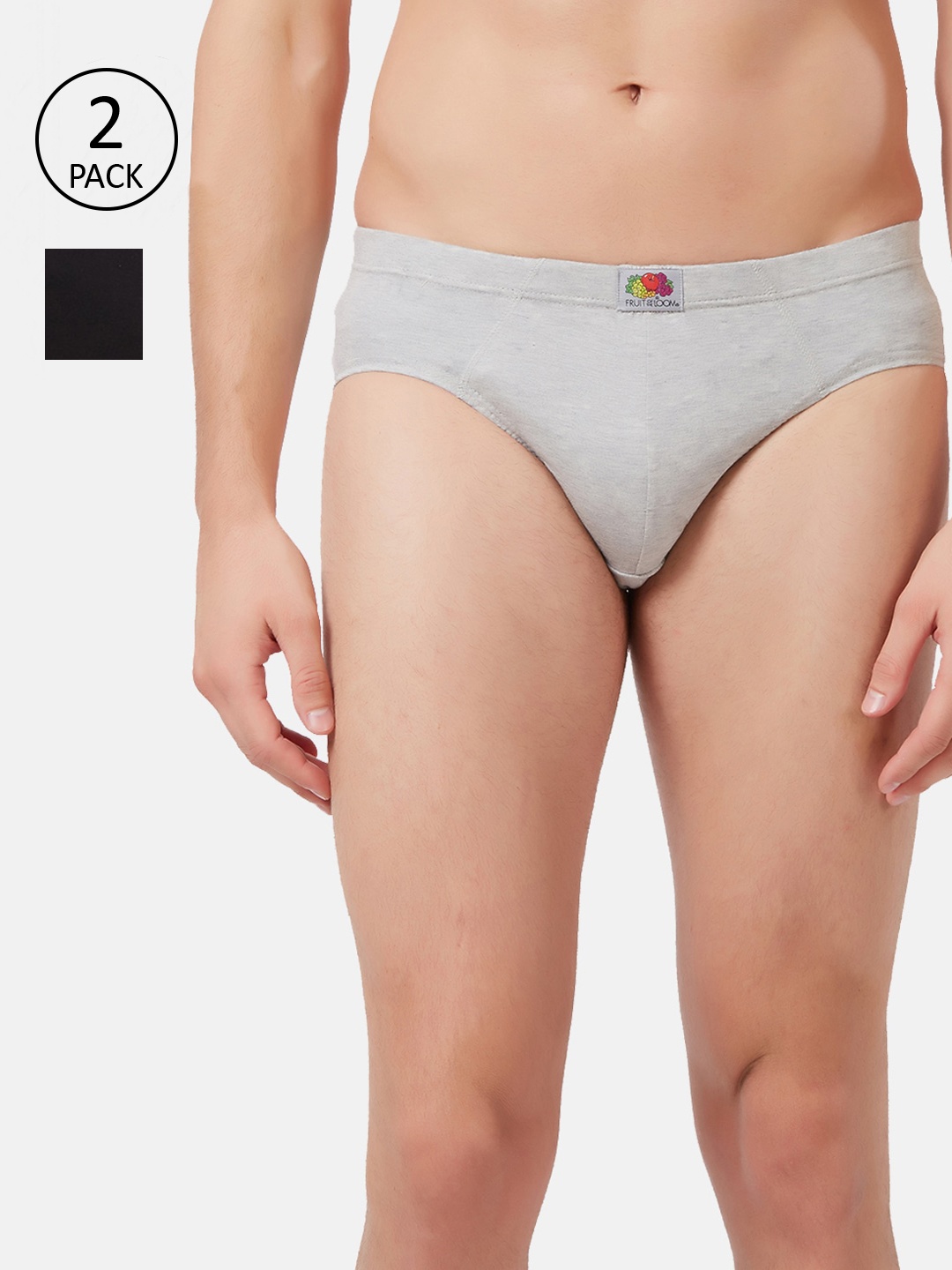 

Fruit of the loom Men Pack Of 2 Solid Hipster Briefs MHB01-2P-A1S1, Black