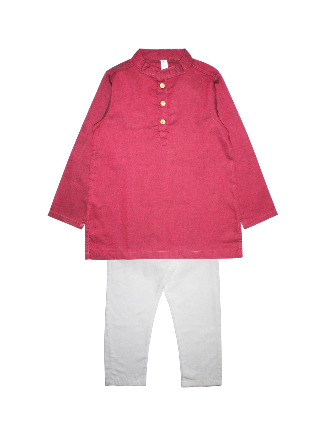

KiddoPanti Boys Fuchsia Pink & White Solid Kurta with Pyjamas
