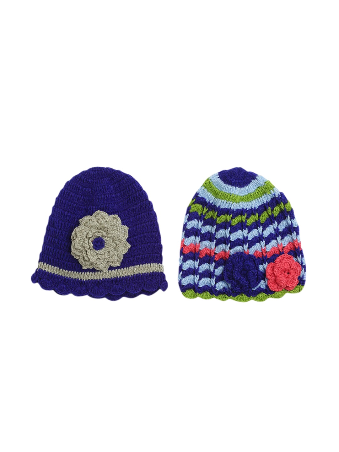 

CHUTPUT Unisex Kids Pack Of 2 Blue Self Design Beanie